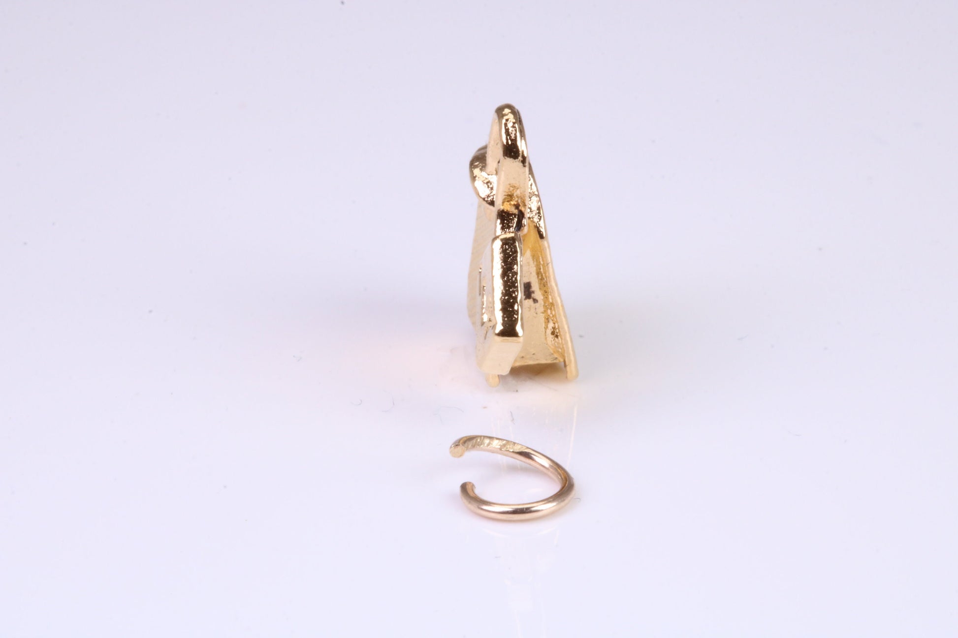 Tea Bag Charm, Traditional Charm, Made from Solid Yellow Gold, British Hallmarked, Complete with Attachment Link