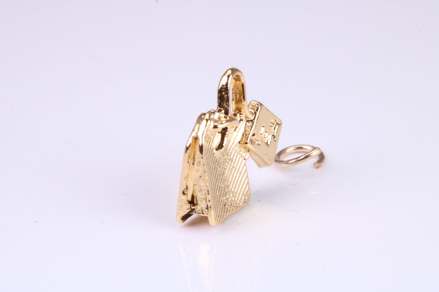 Tea Bag Charm, Traditional Charm, Made from Solid Yellow Gold, British Hallmarked, Complete with Attachment Link