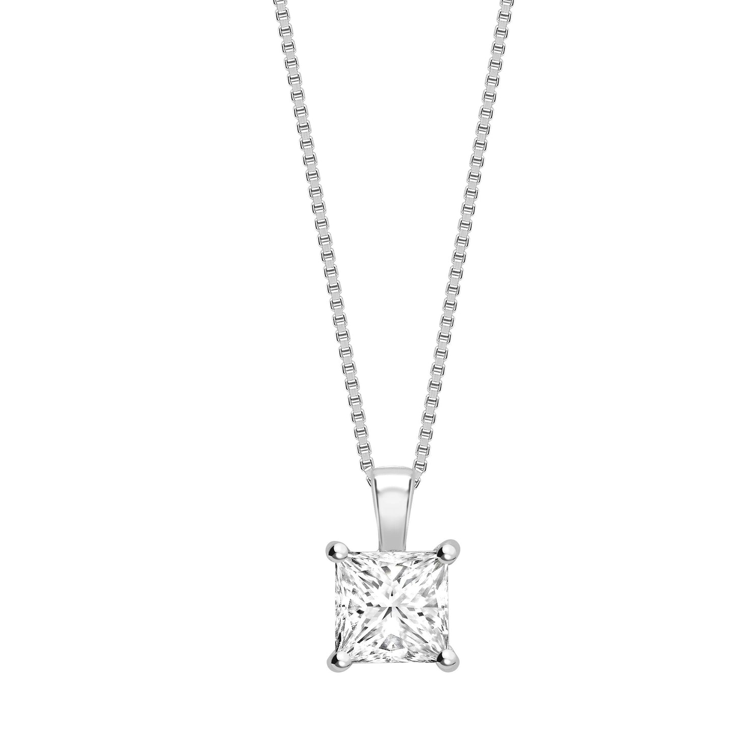 Half carat D V V S 1 graded and certified princess cut Lab Grown Diamond set Necklace