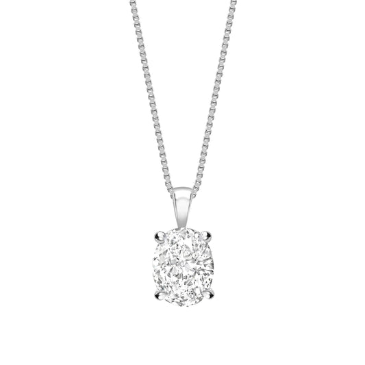 Half carat D V V S 1 graded and certified oval cut Lab Grown Diamond set Necklace