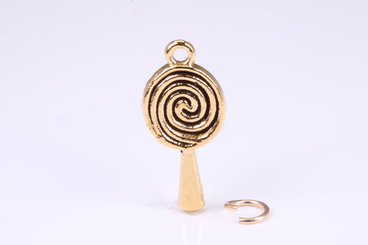 Spiral of Life Charm, Traditional Charm, Made from Solid Yellow Gold, British Hallmarked, Complete with Attachment Link