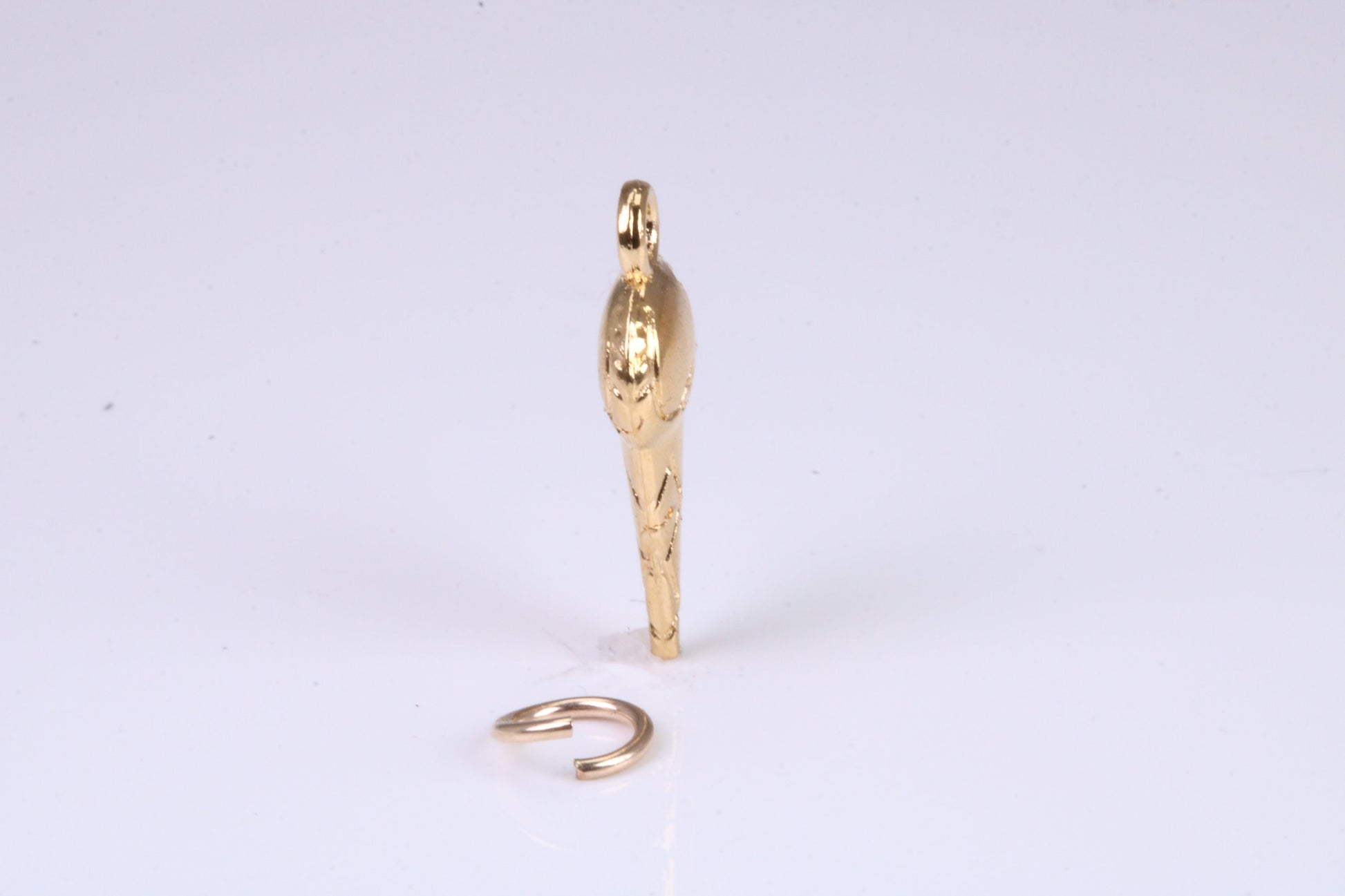 Ice Cream Cone Charm, Traditional Charm, Made from Solid Yellow, British Hallmarked, Complete with Attachment Link