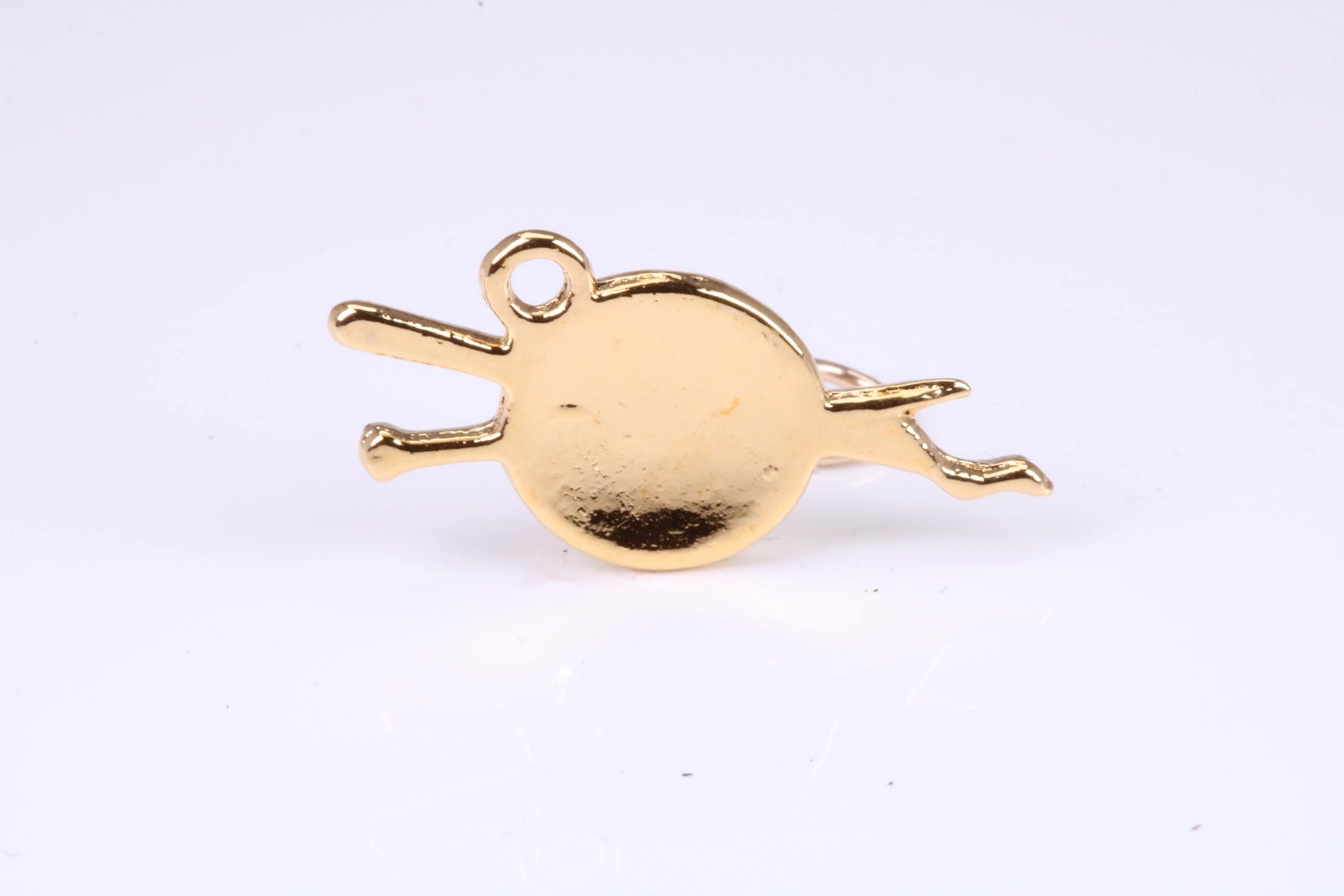 Knitting Yarn Charm, Traditional Charm, Made from Solid Yellow Gold, British Hallmarked, Complete with Attachment Link