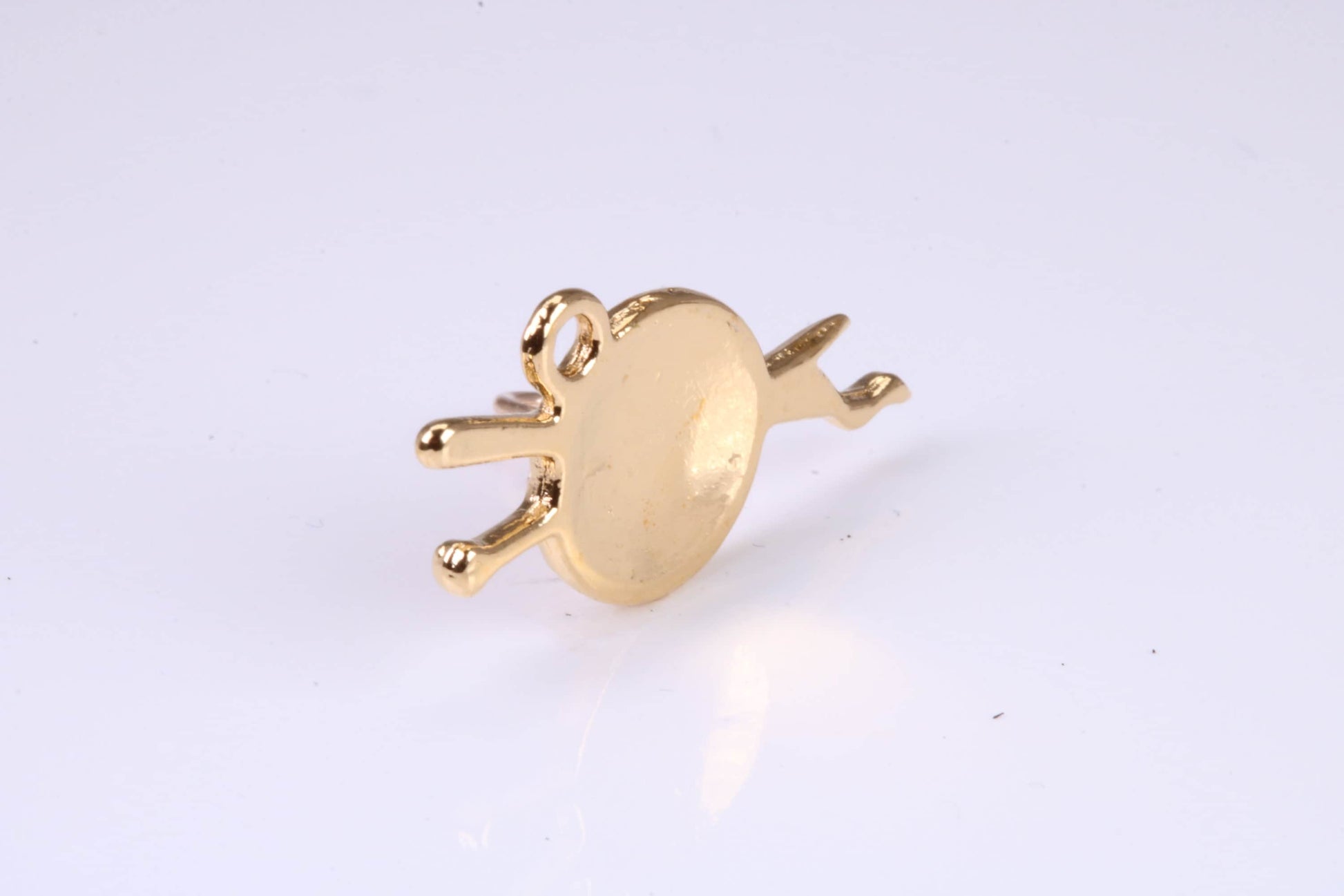 Knitting Yarn Charm, Traditional Charm, Made from Solid Yellow Gold, British Hallmarked, Complete with Attachment Link