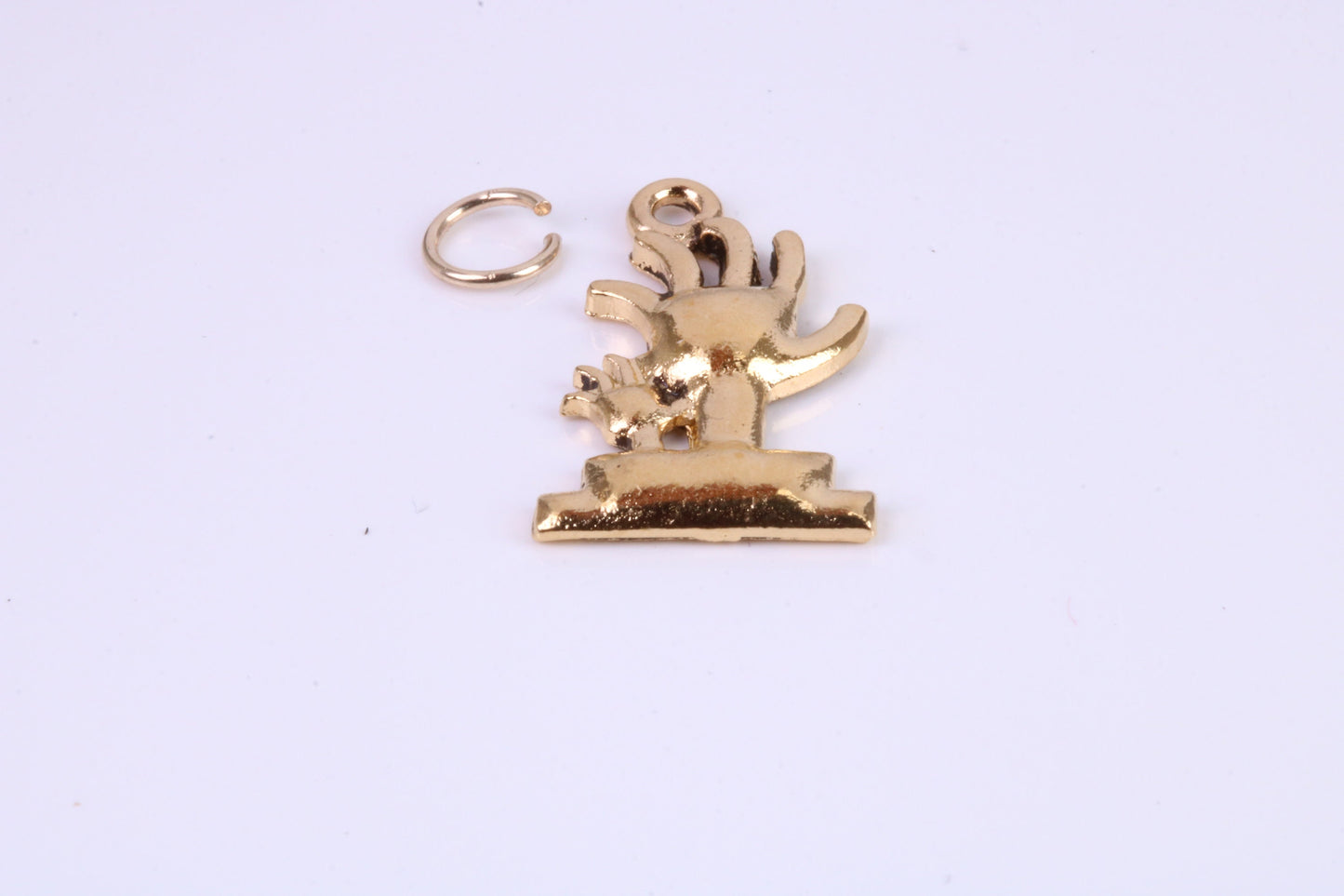 Cactus Tree Charm, Traditional Charm, Made from Solid Cast Yellow Gold, British Hallmarked