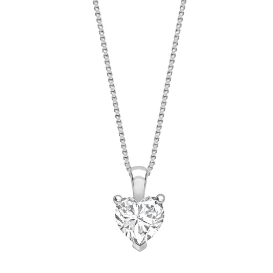 One and Half carat D V V S 1 graded and certified heart cut Lab Grown Diamond set Necklace