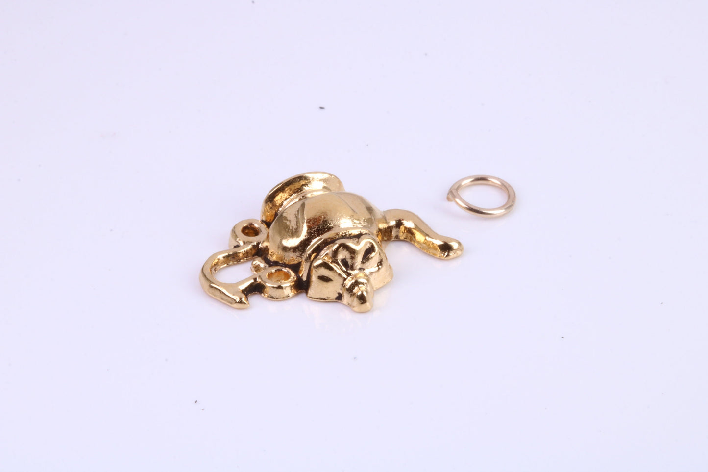 Teapot Charm, Traditional Charm, Made from Solid Cast Yellow Gold, British Hallmarked, Complete with Attachment Link