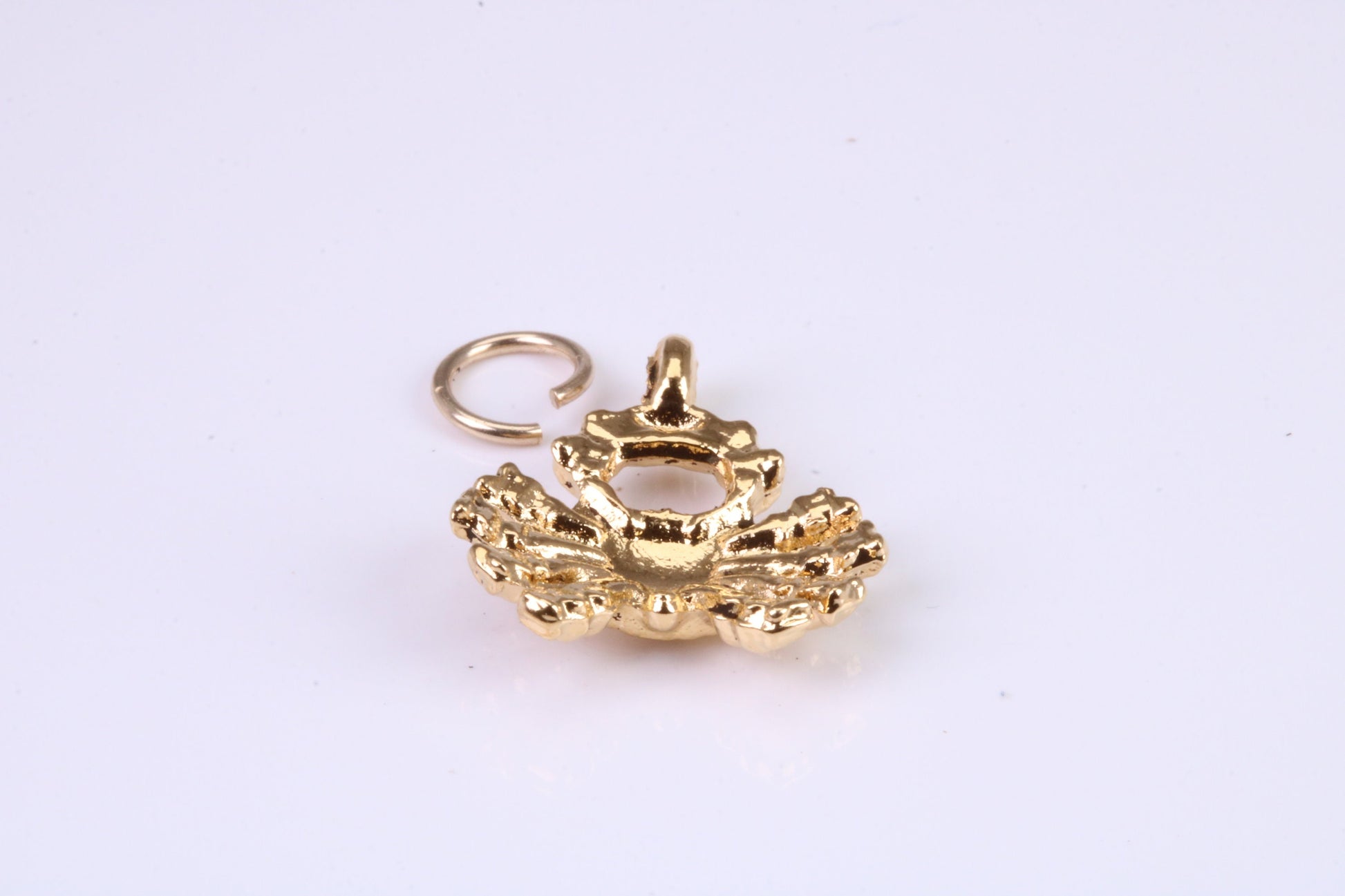 Crab Charm, Traditional Charm, Made from Solid Cast Yellow Gold, British Hallmarked, Complete with Attachment Link