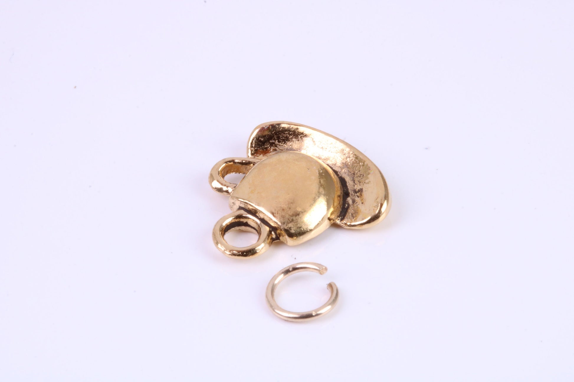 Tea Cup and Saucer Charm, Traditional Charm, Made from Solid Cast Yellow Gold, British Hallmarked, Complete with Attachment Link