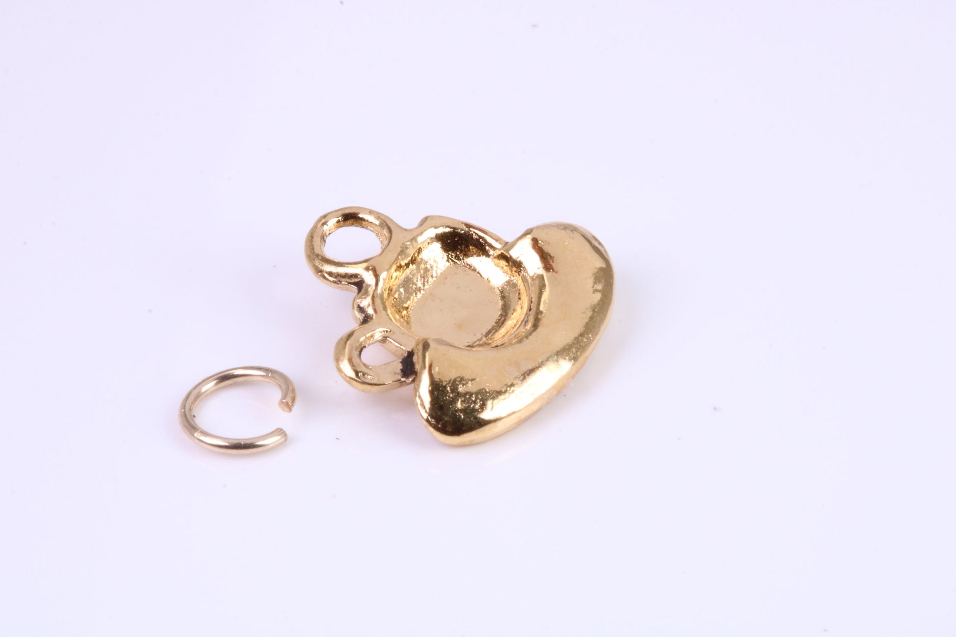 Tea Cup and Saucer Charm, Traditional Charm, Made from Solid Cast Yellow Gold, British Hallmarked, Complete with Attachment Link