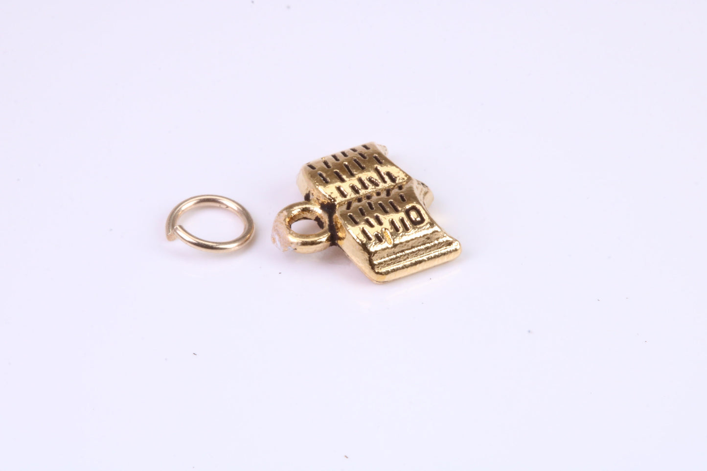 Book Charm, Traditional Charm, Made from Solid Cast Yellow Gold, British Hallmarked