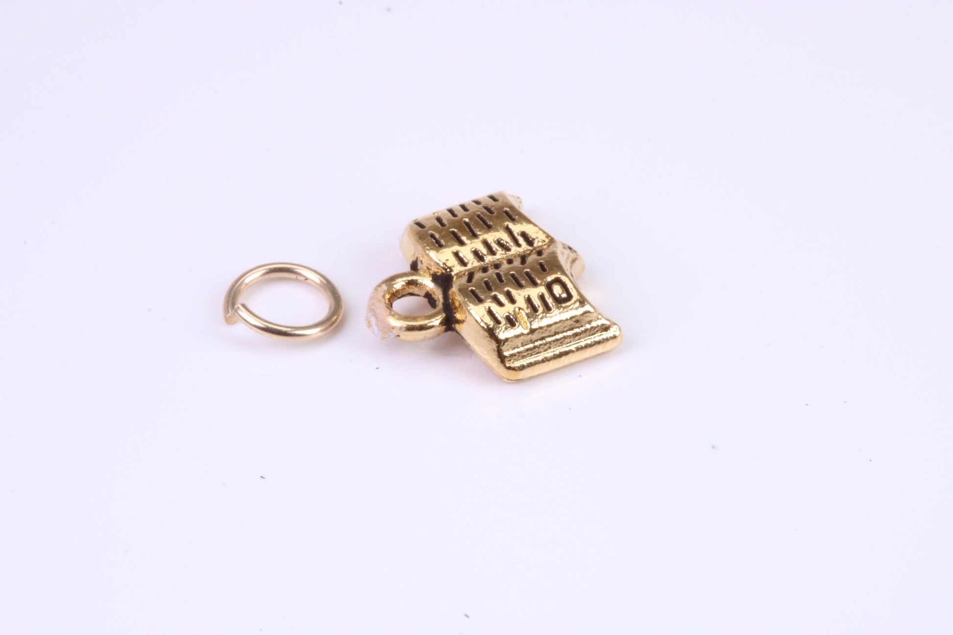 Book Charm, Traditional Charm, Made from Solid Cast Yellow Gold, British Hallmarked