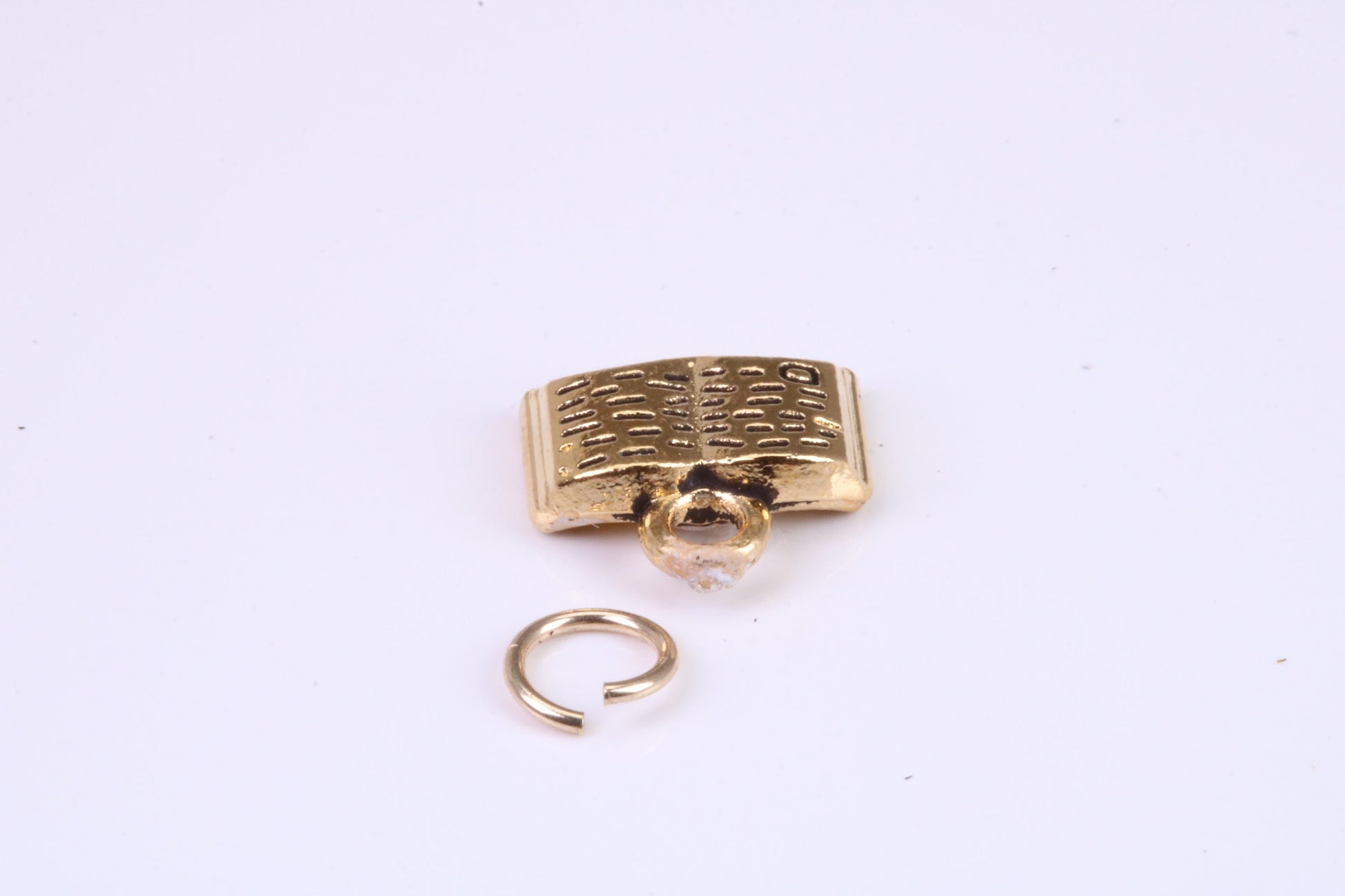 Book Charm, Traditional Charm, Made from Solid Cast Yellow Gold, British Hallmarked