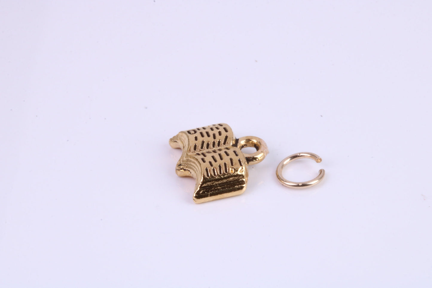 Book Charm, Traditional Charm, Made from Solid Cast Yellow Gold, British Hallmarked