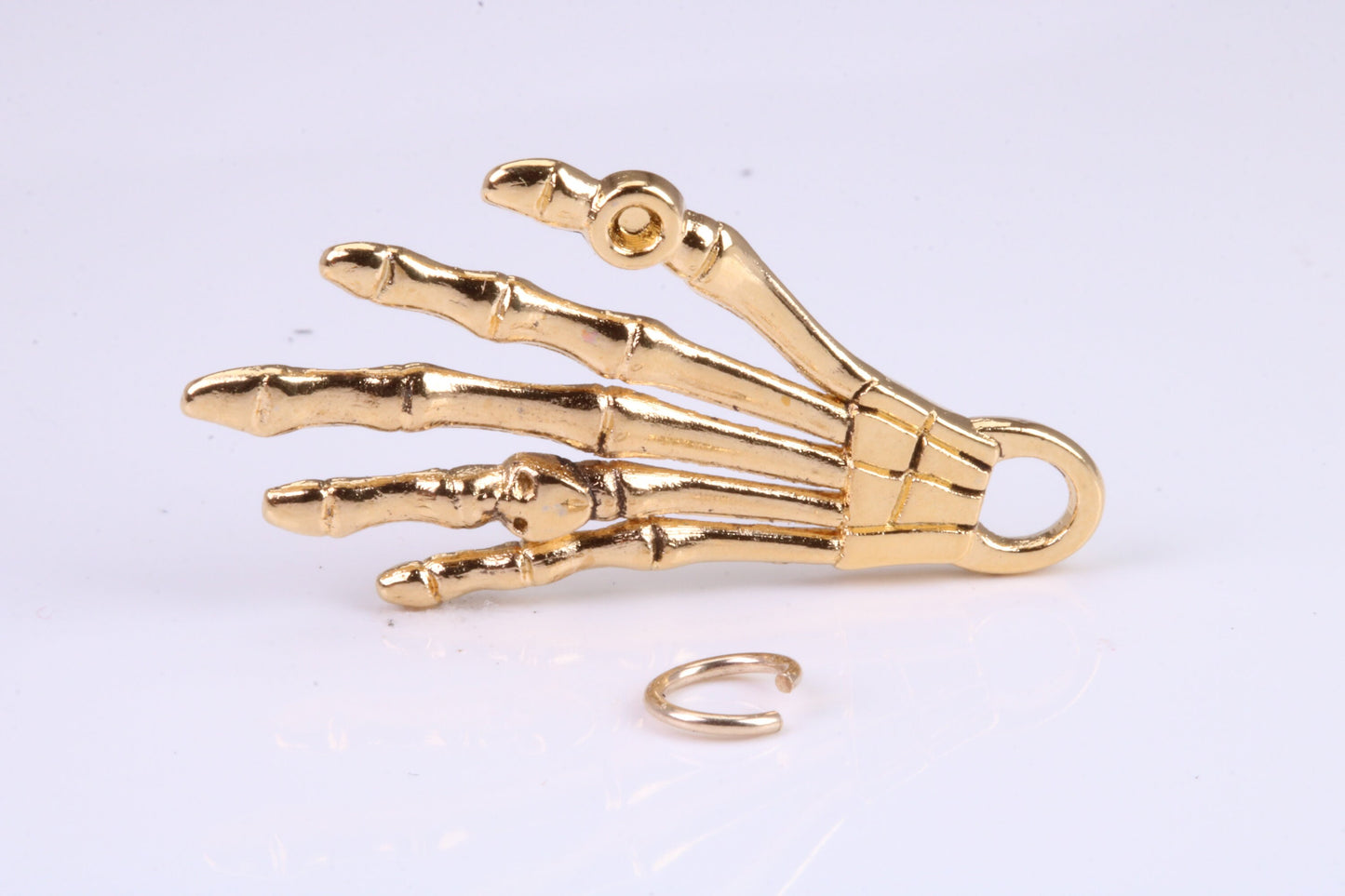 Skeleton Hand Charm, Traditional Charm, Made from Solid Cast British Hallmarked Yellow Gold