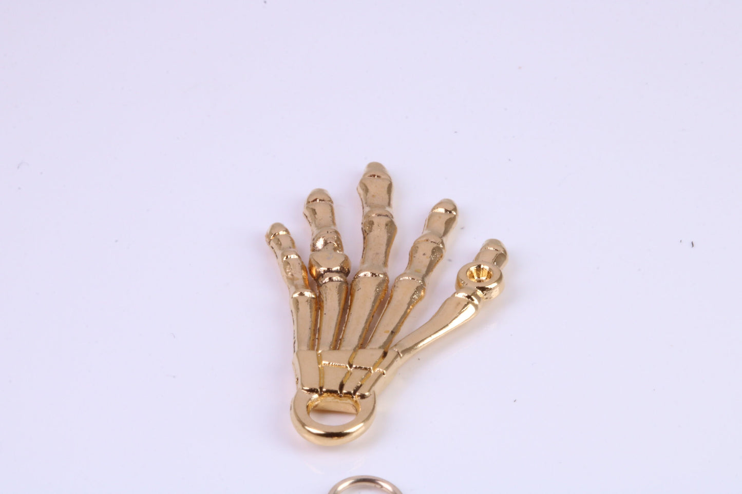 Skeleton Hand Charm, Traditional Charm, Made from Solid Cast British Hallmarked Yellow Gold