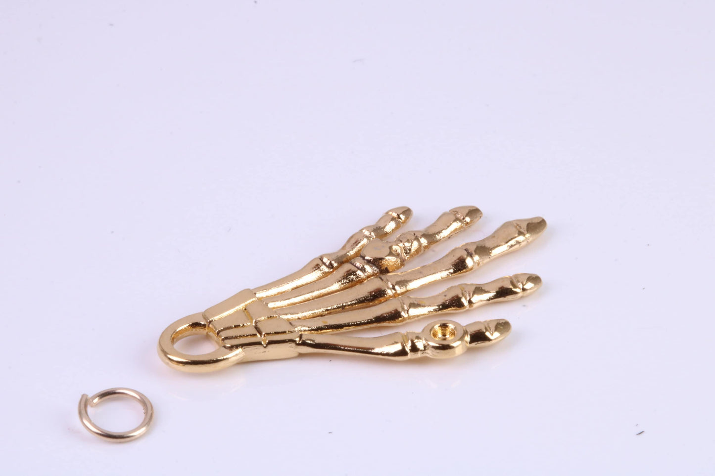 Skeleton Hand Charm, Traditional Charm, Made from Solid Cast British Hallmarked Yellow Gold