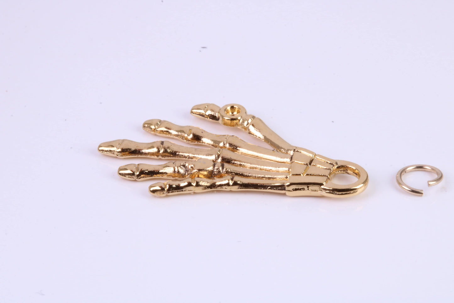 Skeleton Hand Charm, Traditional Charm, Made from Solid Cast British Hallmarked Yellow Gold