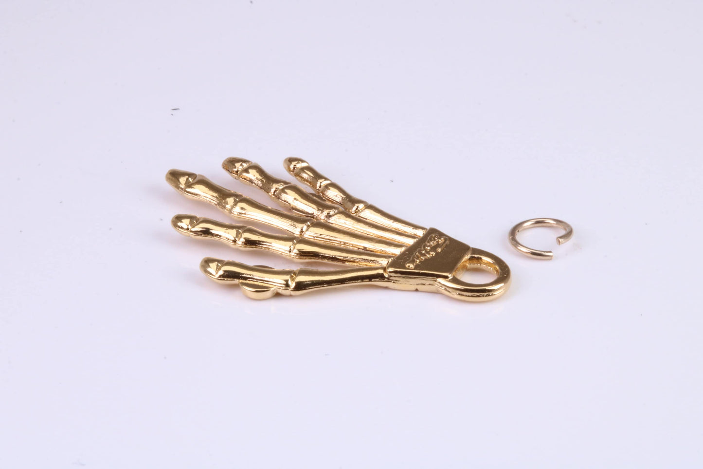 Skeleton Hand Charm, Traditional Charm, Made from Solid Cast British Hallmarked Yellow Gold