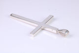 Very Large 50 mm Long Chunky Cross, Made From Solid Cast Silver, Option of Silver Chain, British Hallmarked