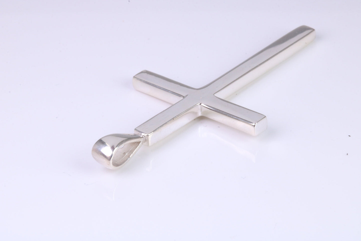 Very Large 50 mm Long Chunky Cross, High Polished Finish, Made From Solid Cast Silver, British Hallmarked