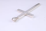 Very Large 50 mm Long Chunky Cross, Made From Solid Cast Silver, Option of Silver Chain, British Hallmarked