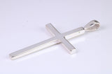 Very Large 50 mm Long Chunky Cross, Made From Solid Cast Silver, Option of Silver Chain, British Hallmarked