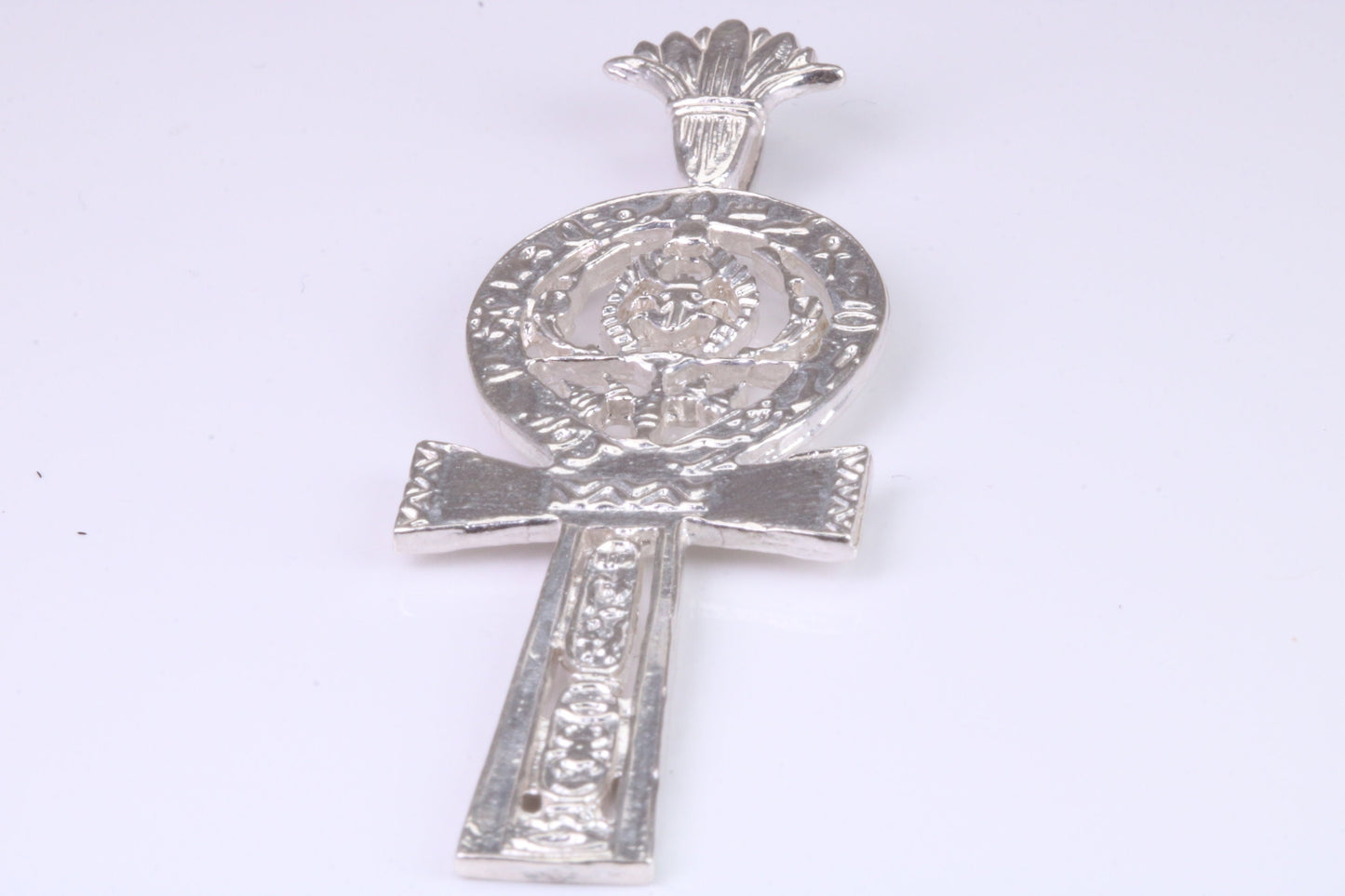 Very Large 60 mm Long Ornate Cross, Made From Solid Cast Silver, British Hallmarked