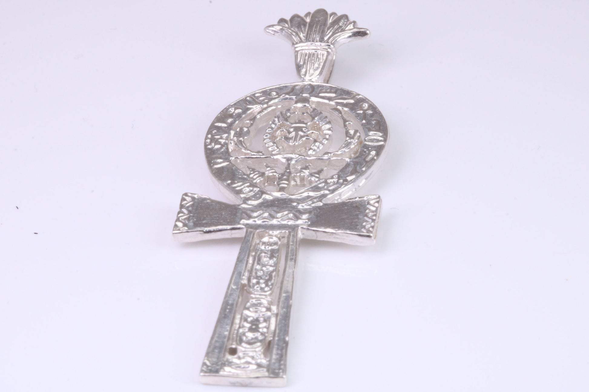 Very Large 60 mm Long Ornate Cross, Made From Solid Cast Silver, British Hallmarked