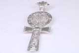 Very Large 60 mm Long Ornate Cross, Made From Solid Cast Silver, British Hallmarked