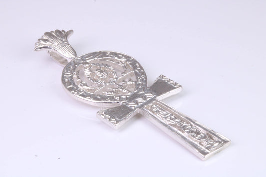 Very Large 60 mm Long Ornate Cross, Made From Solid Cast Silver, British Hallmarked