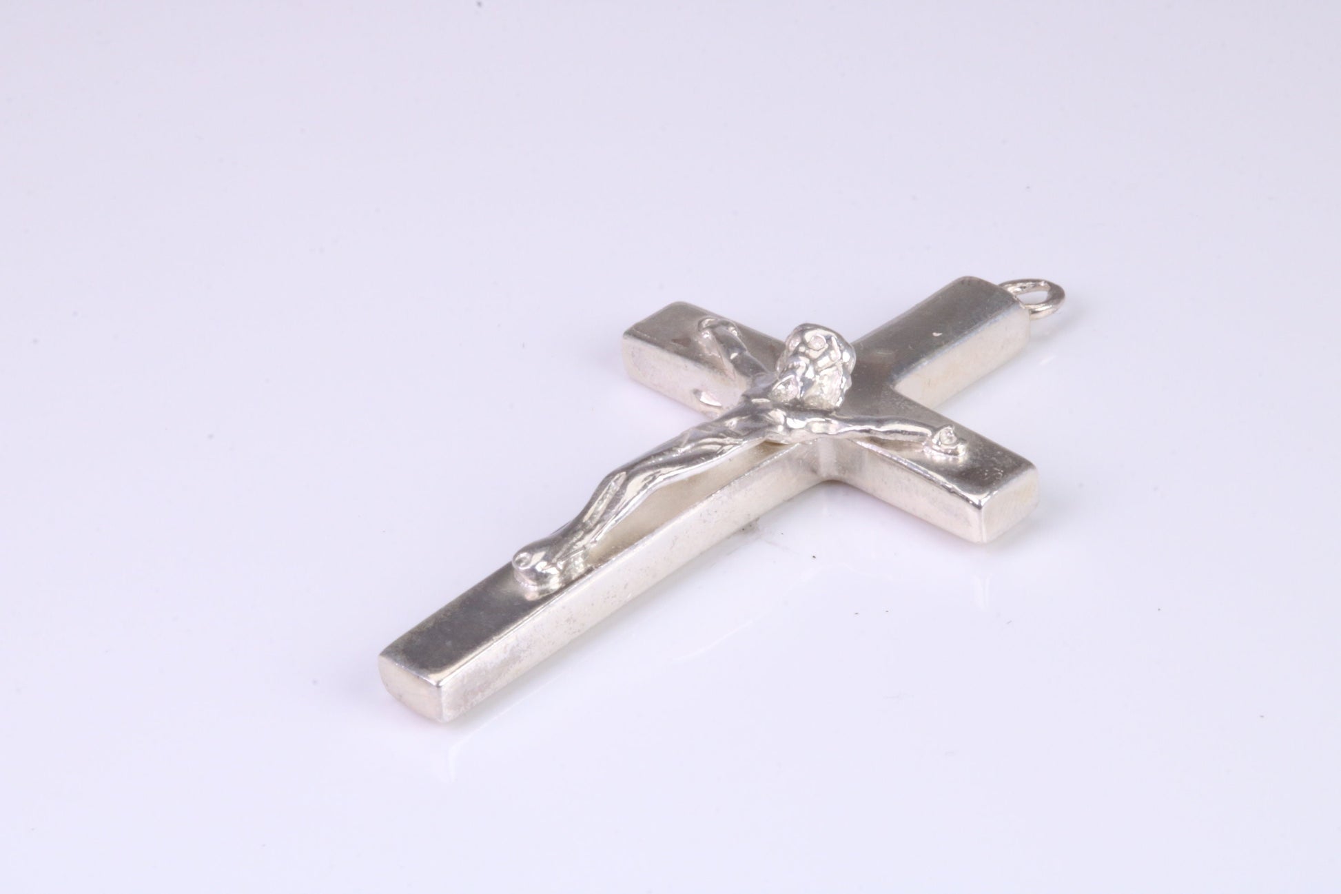 43 mm Long, Heavy Sterling Silver Crucifix, Made From Solid Cast Silver, British Hallmarked