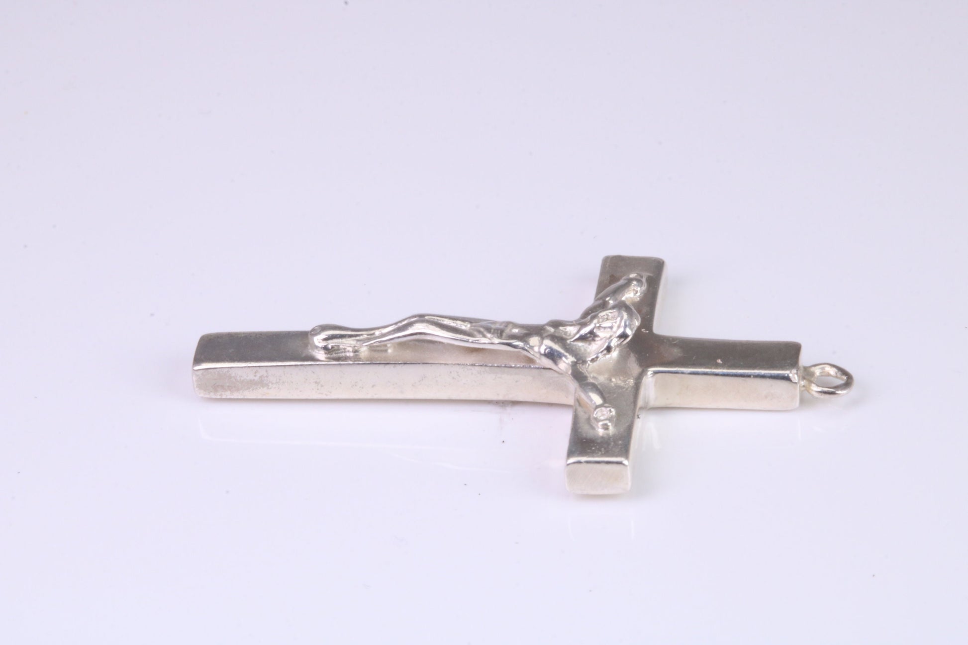 43 mm Long, Heavy Sterling Silver Crucifix, Made From Solid Cast Silver, British Hallmarked