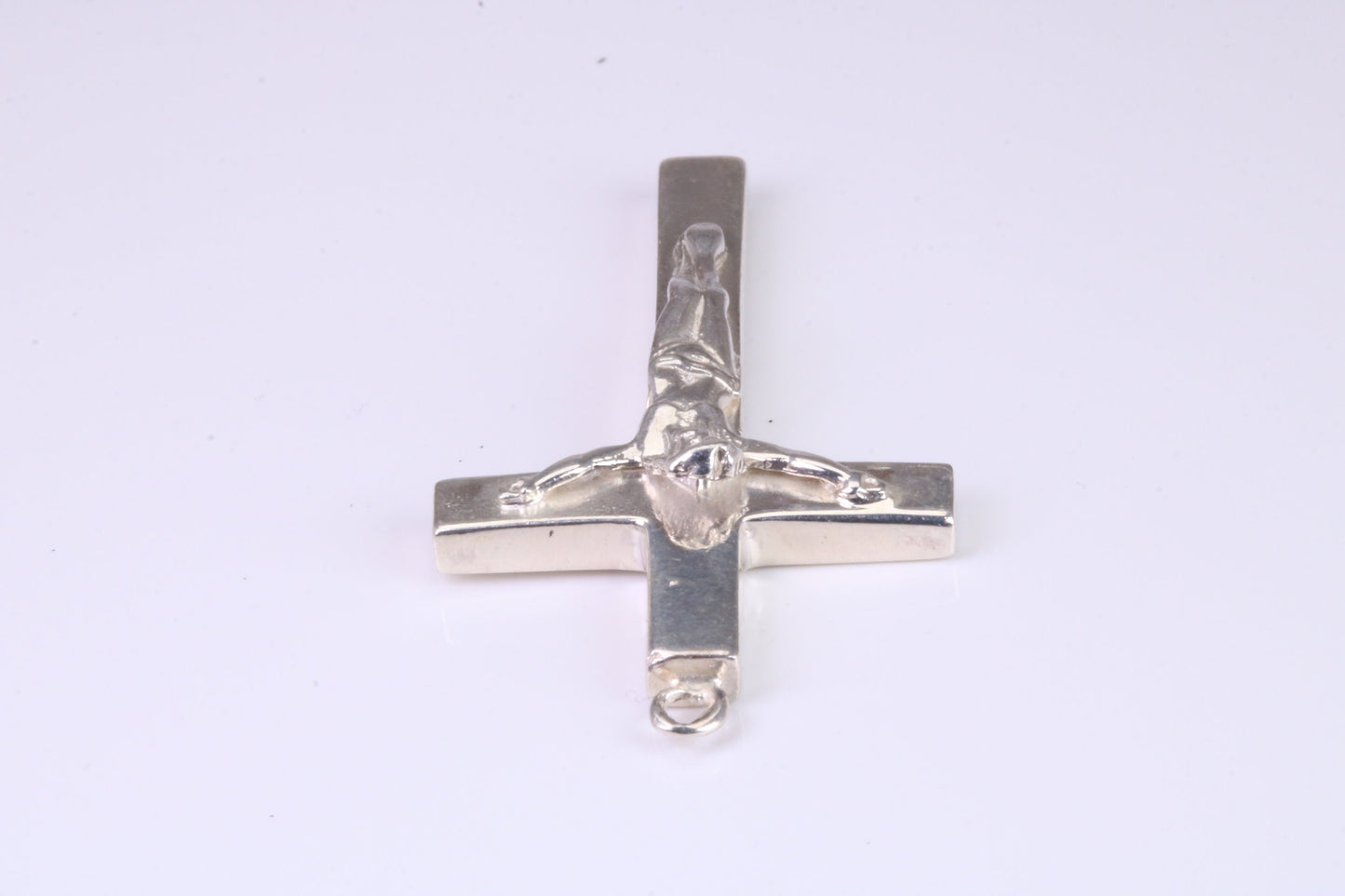 43 mm Long, Heavy Sterling Silver Crucifix, Made From Solid Cast Silver, British Hallmarked