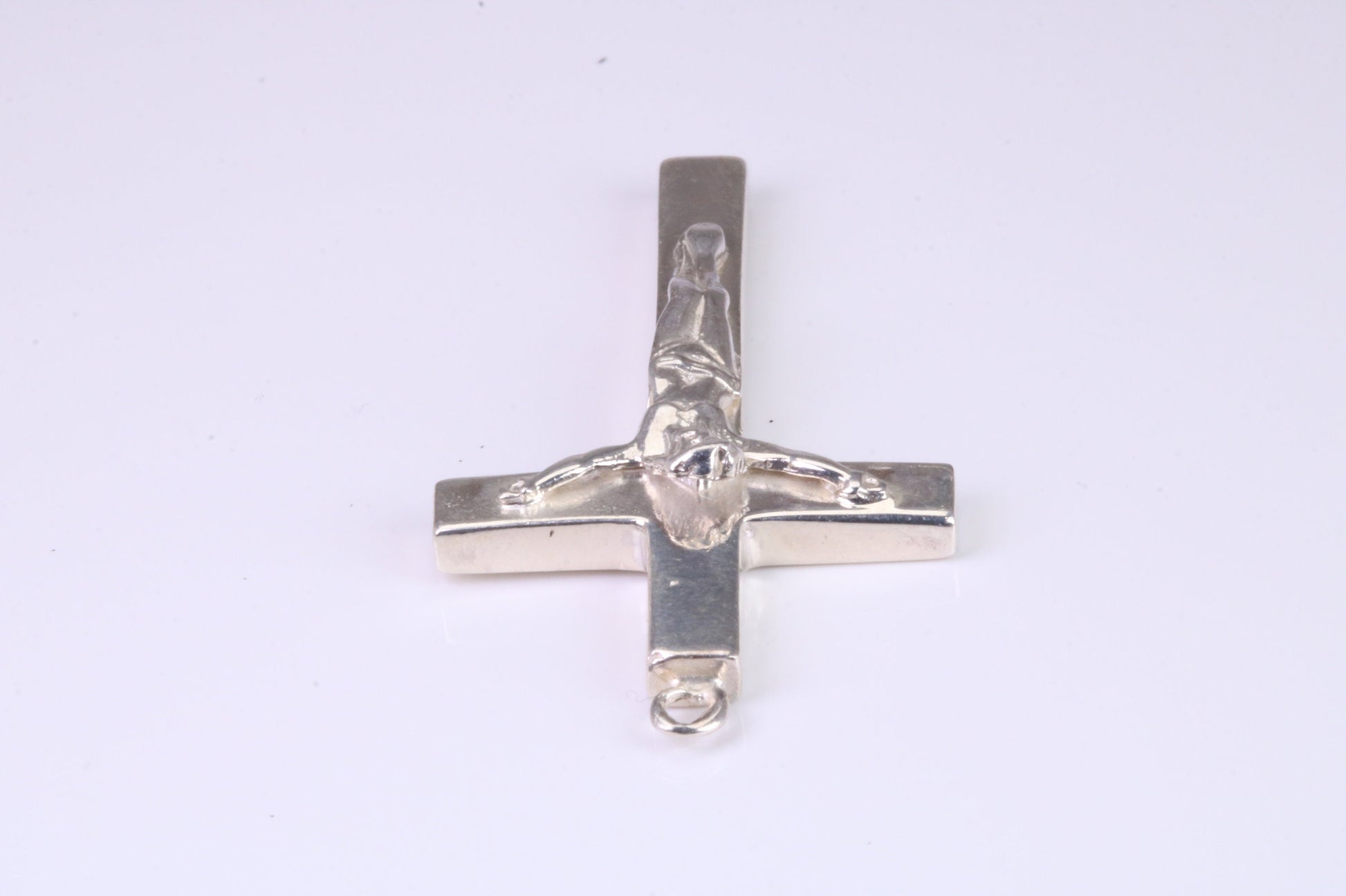 43 mm Long, Heavy Sterling Silver Crucifix, Made From Solid Cast Silver, British Hallmarked