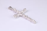 47 mm Long, Solid and Chunky Ornate Cross, Made From Solid Cast Silver, British Hallmarked