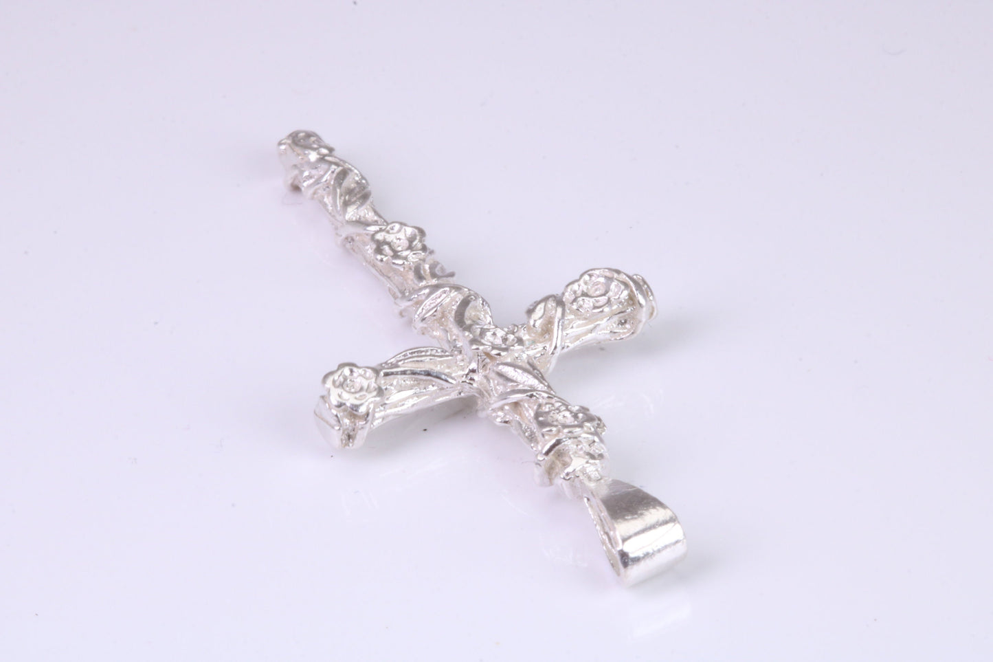47 mm Long, Solid and Chunky Ornate Cross, Made From Solid Cast Silver, British Hallmarked
