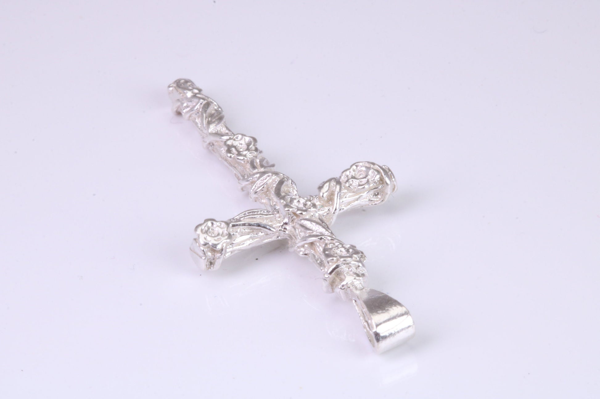 47 mm Long, Solid and Chunky Ornate Cross, Made From Solid Cast Silver, British Hallmarked