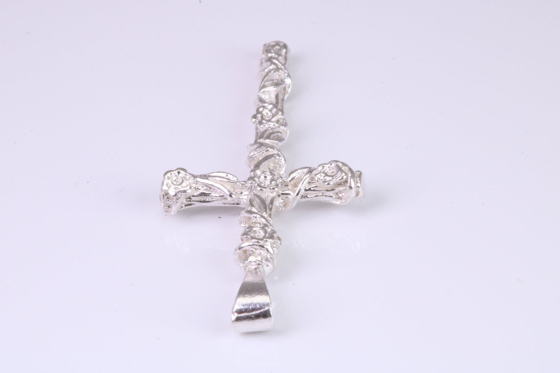 47 mm Long, Solid and Chunky Ornate Cross, Made From Solid Cast Silver, British Hallmarked