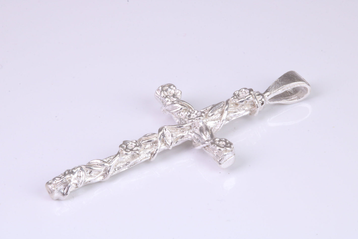 47 mm Long, Solid and Chunky Ornate Cross, Made From Solid Cast Silver, British Hallmarked
