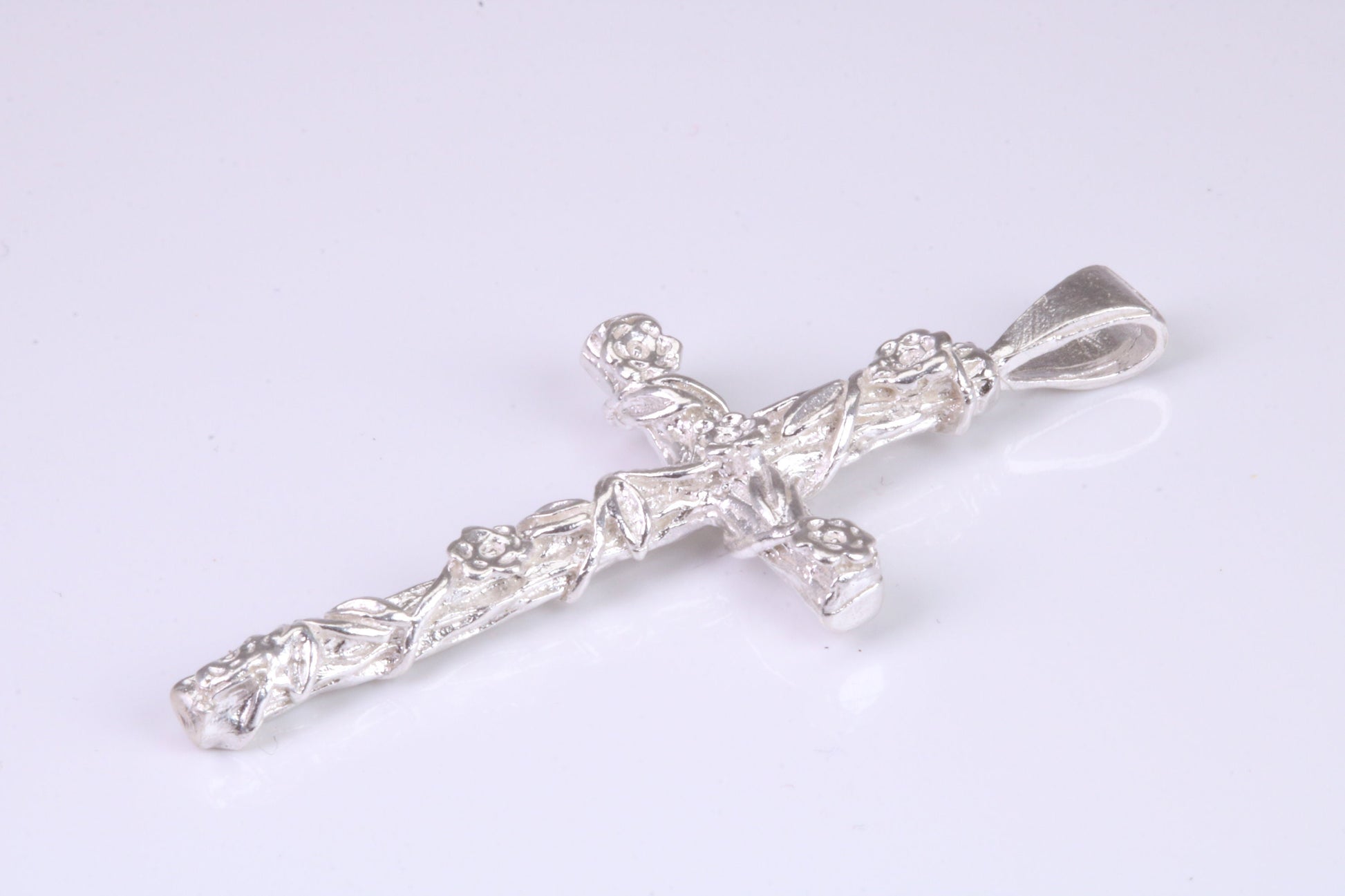 47 mm Long, Solid and Chunky Ornate Cross, Made From Solid Cast Silver, British Hallmarked