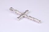 47 mm Long, Solid and Chunky Ornate Cross, Made From Solid Cast Silver, British Hallmarked