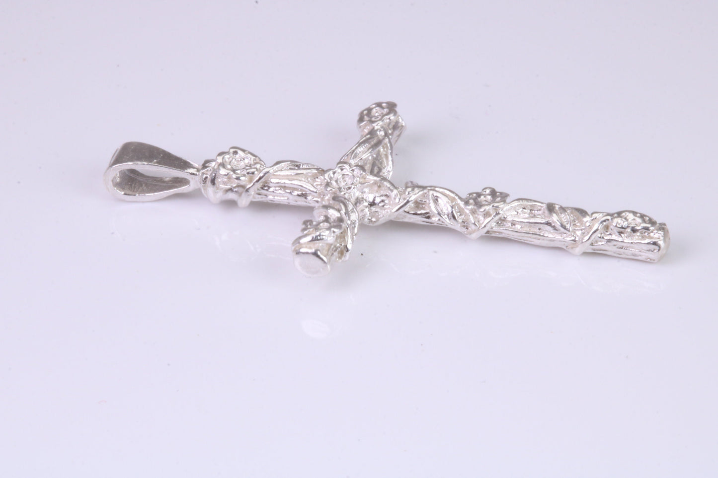 47 mm Long, Solid and Chunky Ornate Cross, Made From Solid Cast Silver, British Hallmarked