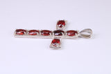 50 mm Long Sterling Silver C Z set Cross Necklace, Made From Solid Cast Silver