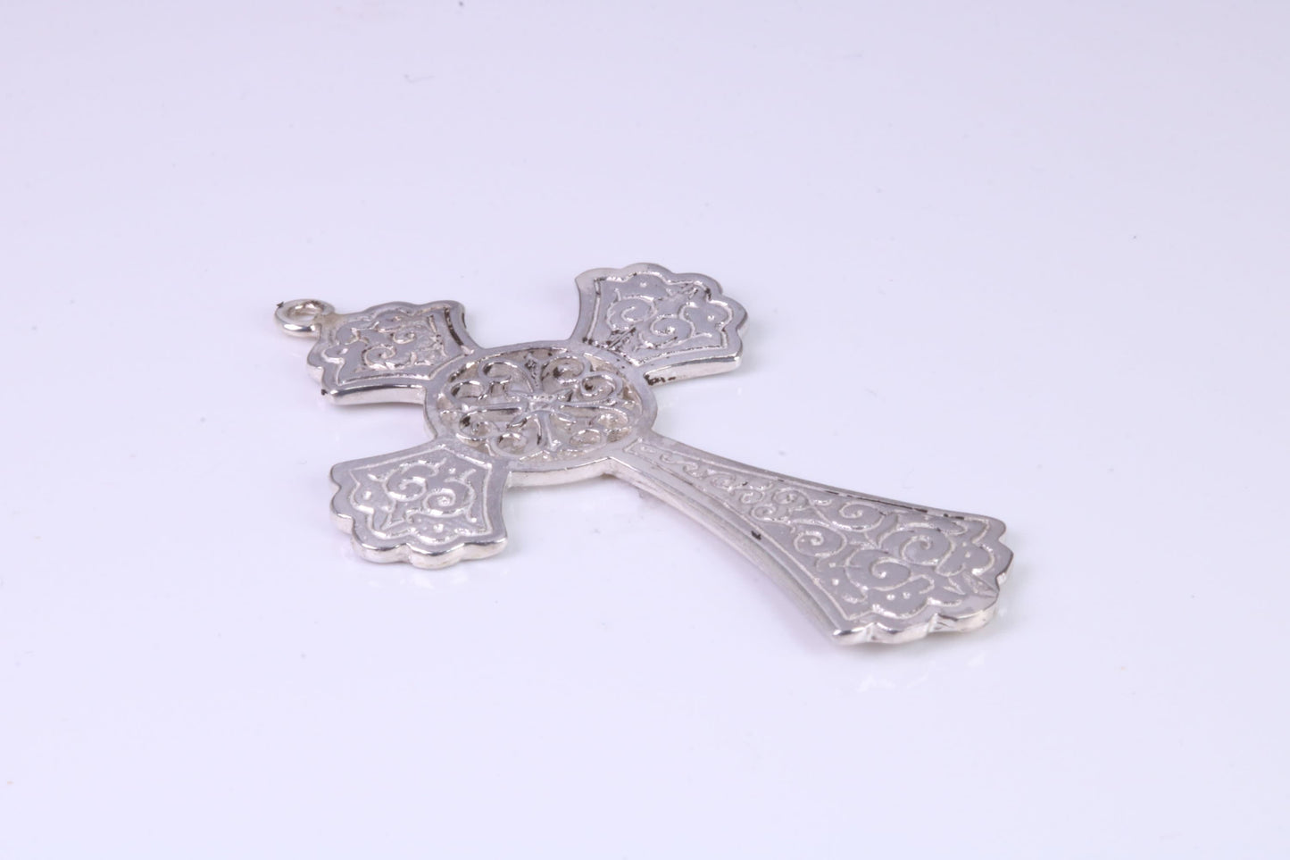 Large 46 mm Long Ornate Cross, Made From Solid Cast Silver