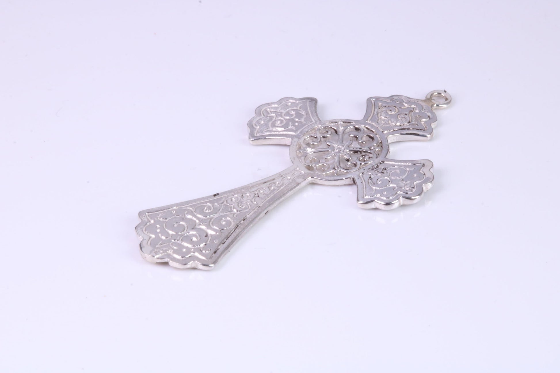 Large 46 mm Long Ornate Cross, Made From Solid Cast Silver