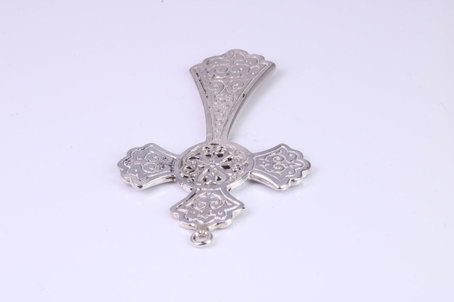 Large 46 mm Long Ornate Cross, Made From Solid Cast Silver