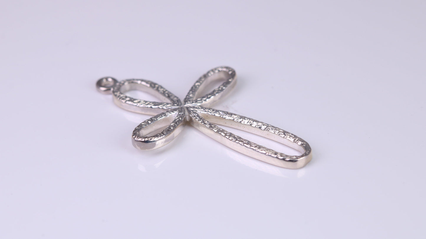 40 mm Long, Open Cross, Made From Solid Cast Silver