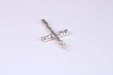 25 mm Long, Sterling Silver Bark effect Cross, Made From Solid Cast Silver