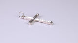 25 mm Long, Sterling Silver Bark effect Cross, Made From Solid Cast Silver